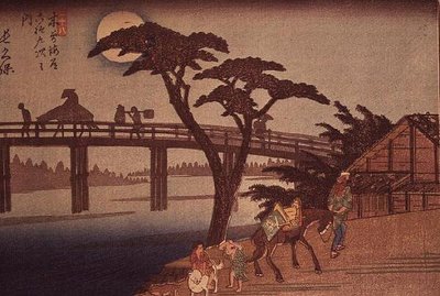Moonlight over Nagacubo, c.1840 by Ando or Utagawa Hiroshige