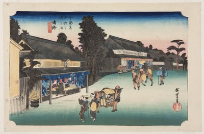 Narumi: Famous Arimatsu Tie-dyed Fabric by Ando or Utagawa Hiroshige