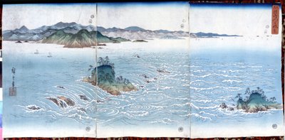 Naruto Gorges at Awa. Prints by Katsushika (Utagawa) Hiroshige (1797-1858). by Ando or Utagawa Hiroshige