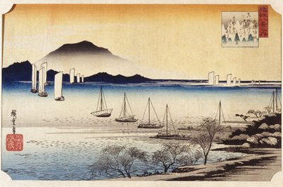 Returning Sails at Yabase by Ando or Utagawa Hiroshige
