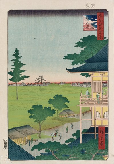 Sazai Hall, Five Hundred Raken [Temple], from the series One Hundred Views of Famous Places in Edo by Ando or Utagawa Hiroshige
