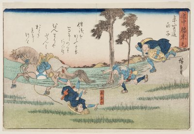 Shirako town in Tokaido Road by Ando or Utagawa Hiroshige