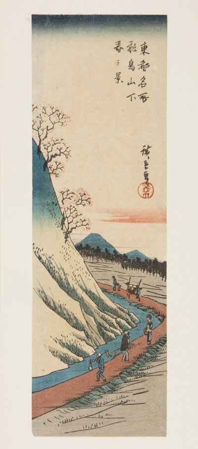 Spring View at the Foot of Asuka Hill by Ando or Utagawa Hiroshige