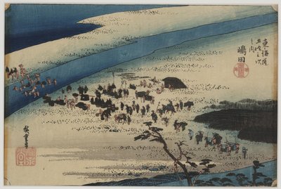Suruga Bank of the Oi River by Ando or Utagawa Hiroshige