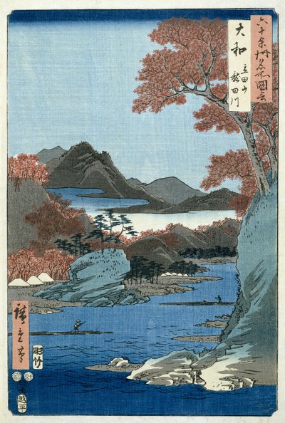 Tatsuta River, Yamato Province by Ando or Utagawa Hiroshige
