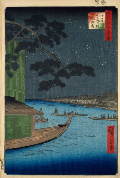 The Pine of Success at the Onmaya Embankment, Asakusa River by Ando or Utagawa Hiroshige