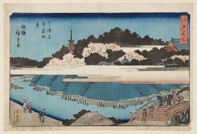 View in Front of Zōjō-ji Temple in Shiba by Ando or Utagawa Hiroshige