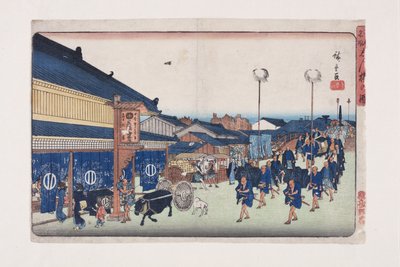 View of Shinbashi by Ando or Utagawa Hiroshige