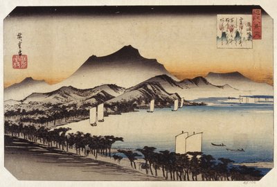 Weather Clearing At Awazu by Ando or Utagawa Hiroshige