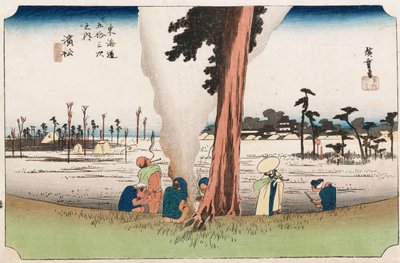 Winter View, Hamamatsu, from the series The Fifty-Three Stations of The Tokaido, c.1834 by Ando or Utagawa Hiroshige