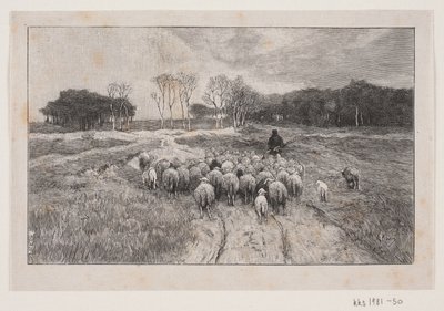 Landscape with Sheep and Shepherd by André Bork