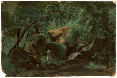 Forest Interior with a Painter, Civita Castellana by André Giroux
