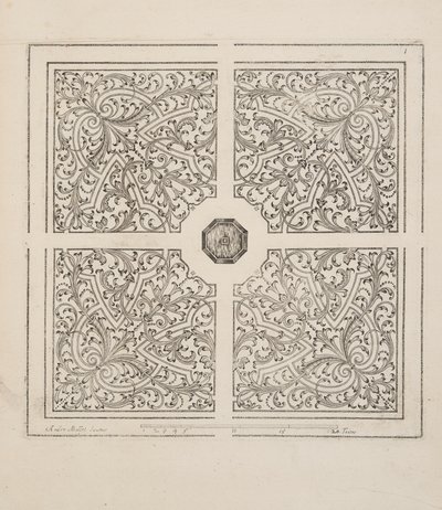 Design for Parterre, from Theatre des Plans et Jardinages, pub.1652 (engraving) by André Mollet