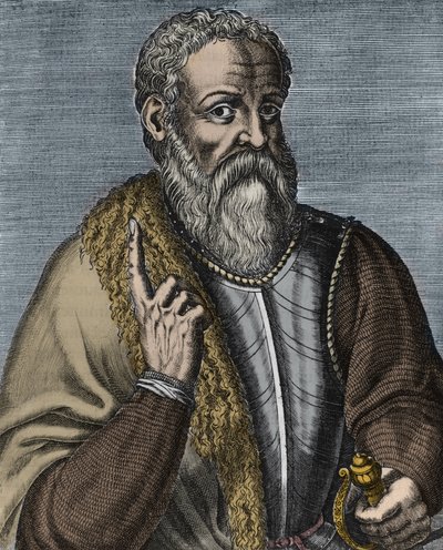 Portrait of Hernando Cortez, Spanish conquistador by Andre (after) Thevet