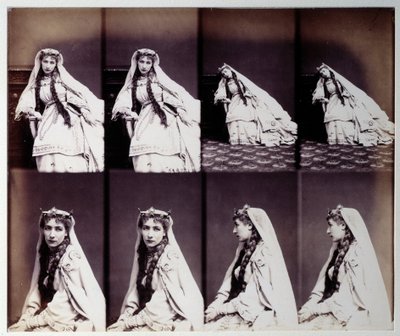 Portrait of Henriette Rosine Bernard dit Sarah Bernhardt (1844-1923) in stage costume by Andre Adolphe Eugene Disderi