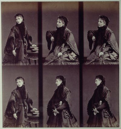 Portrait of Sarah Bernhardt in town costume by Andre Adolphe Eugene Disderi