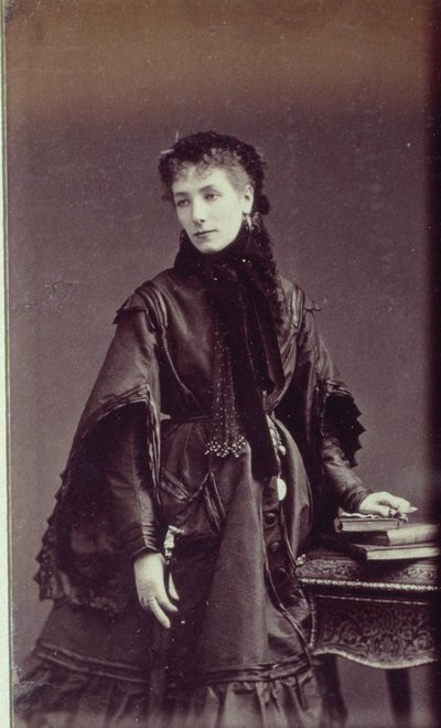 Portrait of Sarah Bernhardt in town costume by Andre Adolphe Eugene Disderi