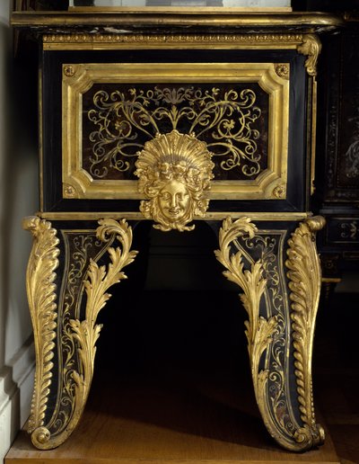 Chest of Drawers with Metal Inlay with Acanth Made by Andre Boulle by Andre Charles Boulle