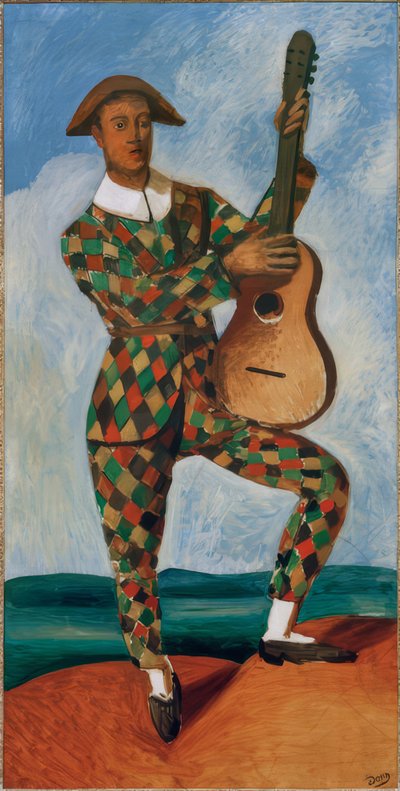 Harlequin with guitar by Andre Derain