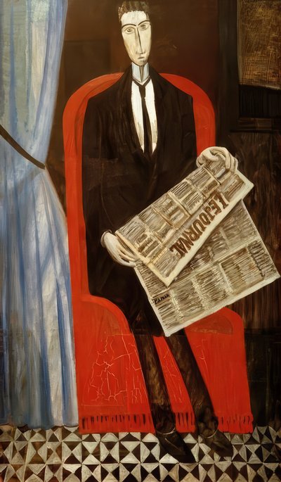 Portrait of an Unknown Man with Newspaper by Andre Derain