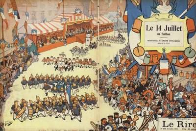 Bastille Day parade, illustration for Le Rire by Andre Devambez