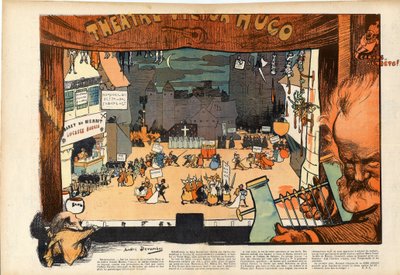 Theatre by Victor Hugo by Andre Devambez, Caricature in Le Rire of 1902 by Andre Devambez