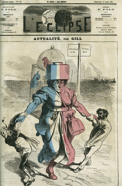 Actualite, the Republic tucted by the Royalists and Republicans by Andre Gill