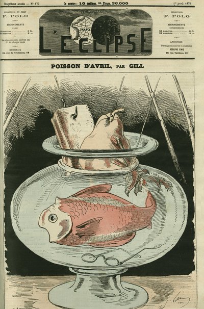 April Fish, the Fish Being Adolphe Thiers (1797-1877). Cover in 