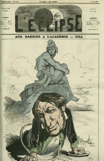 Auguste Barbier (1805-1882), French poet elected to the French Academy in 1869. Cover in 
