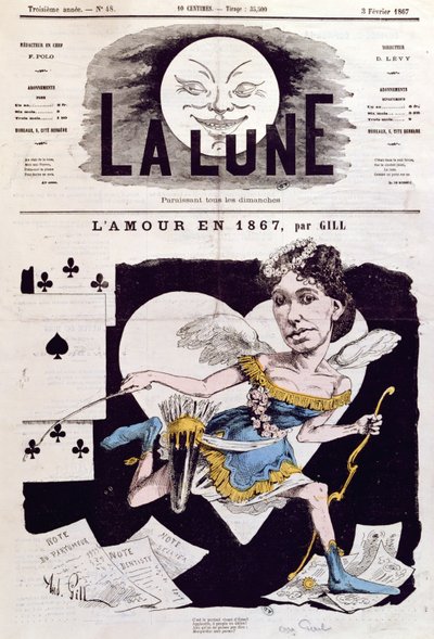 Caricature of Cora Pearl by Andre Gill
