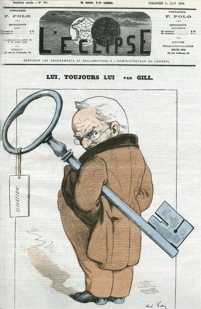 Cartoon by Adolphe Thiers (1797-1877), French statesman. Cover in 