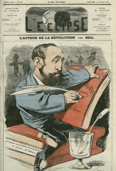 Cartoon by Jules Claretie (1840-1913), French novelist, playwright and critic. Cover in 