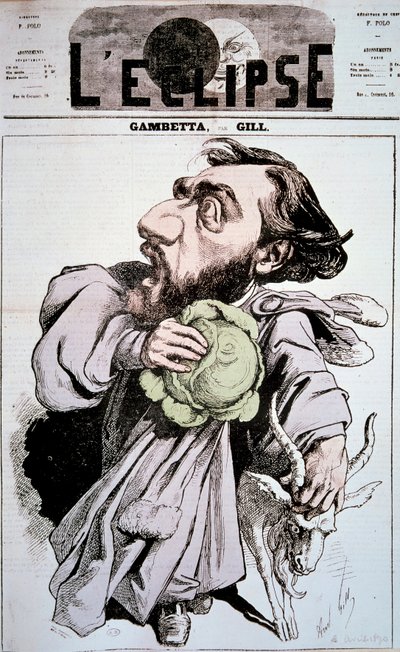 Cartoon Depicting Leon Gambetta by Andre Gill