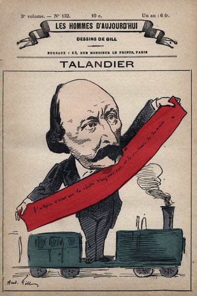 Cartoon of Alfred Talandier (1822-1890) English Politician from 
