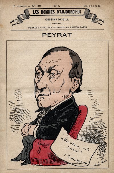 Cartoon of Alphonse Peyrat (1812-1890) English journalist from 