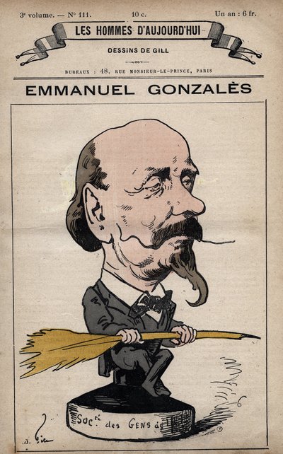Cartoon of Emmanuel Gonzales 1815-1887 from 