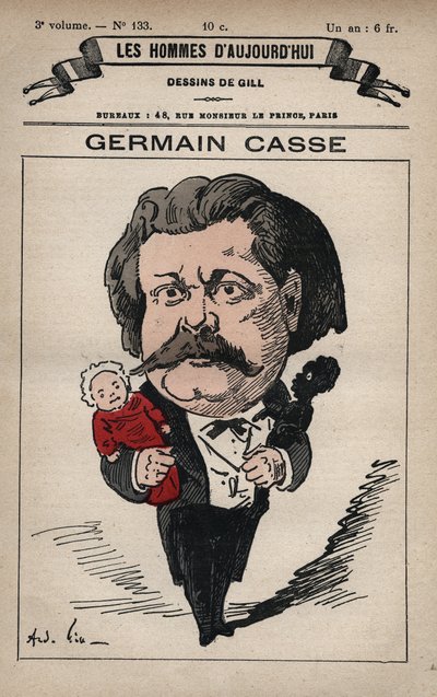Cartoon of Germain Casse (1837-1900) French politician, from 