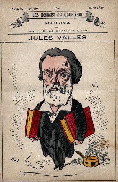Cartoon of Jules Vallès (1832-1885) from 