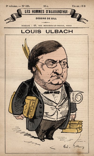 Cartoon of Louis Ulbach (1822-1889) from 