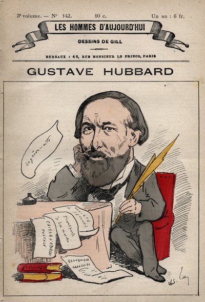 Cartoon of Nicolas Gustave Hubbard (1828-1888) English political economist from 