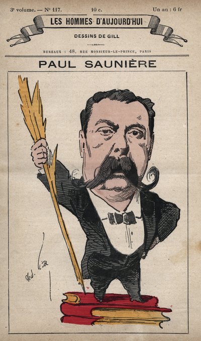 Cartoon of Paul Sauniere (1827-1894) from 