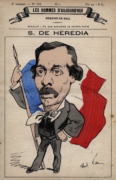 Cartoon of Severiano de Heredia (1836-1901) from 
