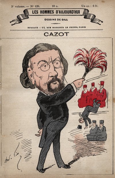 Cartoon of Theodore Joseph Jules Cazot (1821-1912) French politician, from 