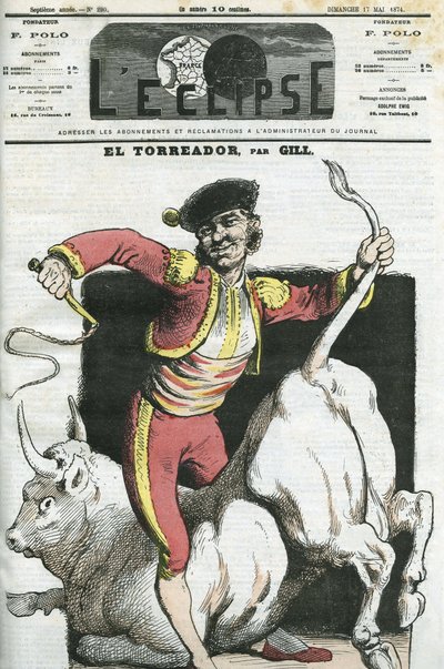 Cartoon of a Torreador. Cover in 