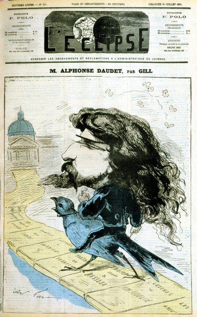 Cartoon on Alphonse Daudet and the French Academy by Andre Gill