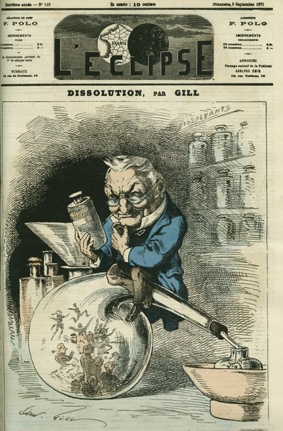 Dissolution, Adolphe Thiers (1797-1877), historian and President of the Republic. Cover in 