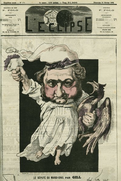 Eugene Rouher, French politician, leader of the Bonapartist party by Andre Gill