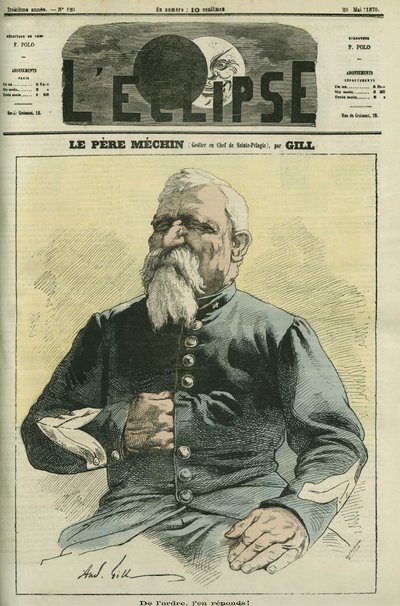 Father Mechin, chief geolier of Sainte-Pelagie prison in Paris by Andre Gill