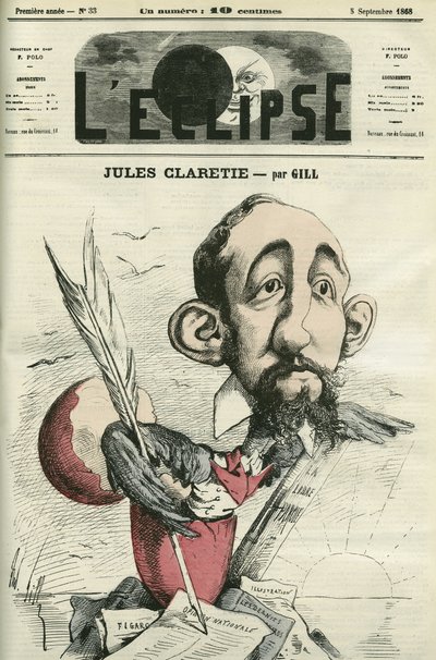 Jules Claretie, French novelist, playwright and critic. Cover in 