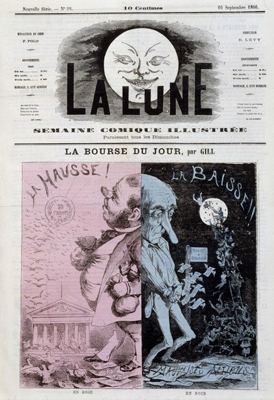 La Bourse: rise et diminution - by Gill, in 